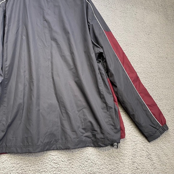 Sport Tek Jacket Men's XL Red Gray Nylon Windbreaker Activewear Full Zip - Picture 7 of 10